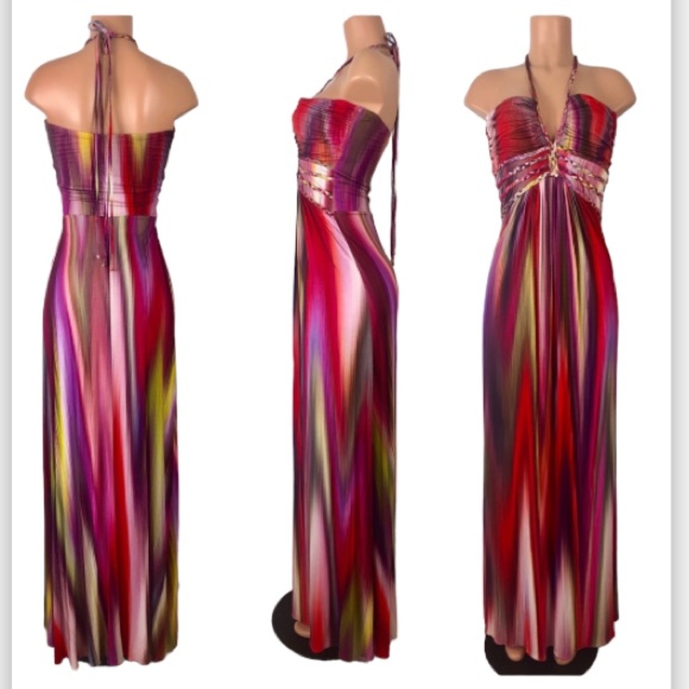 Sky braided long maxi dress size MD